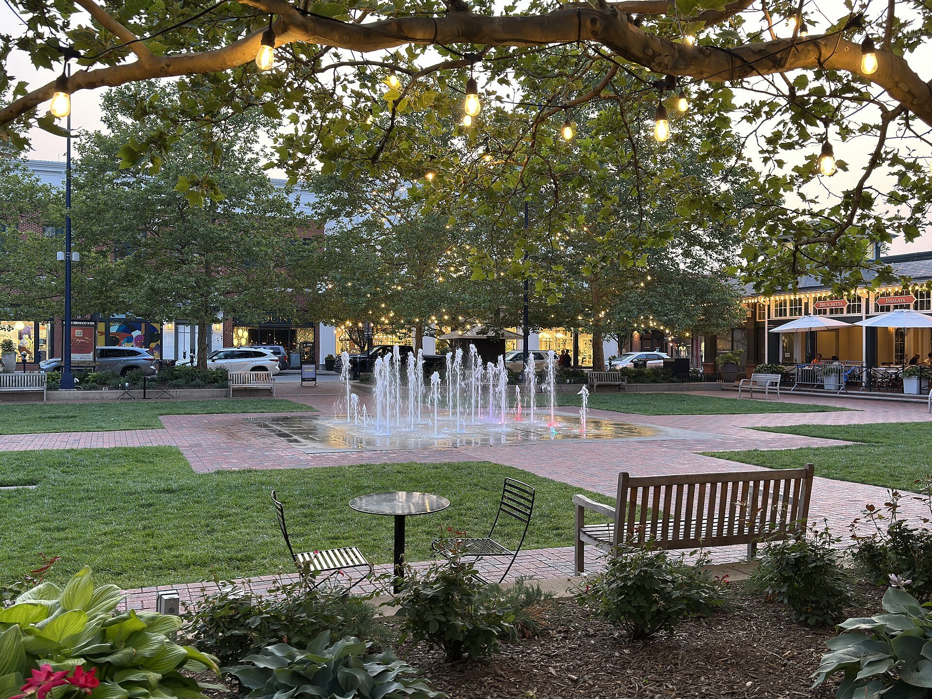 Town square and fountain at Easton Town Center