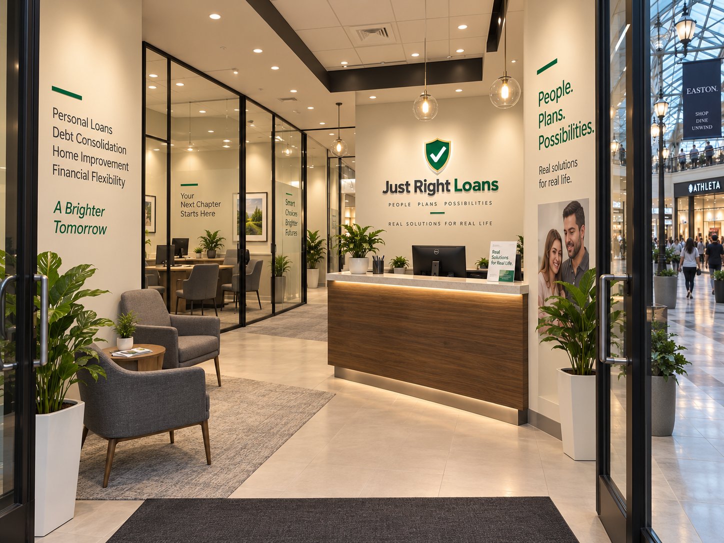 Interior of the Just Right Loans Columbus office