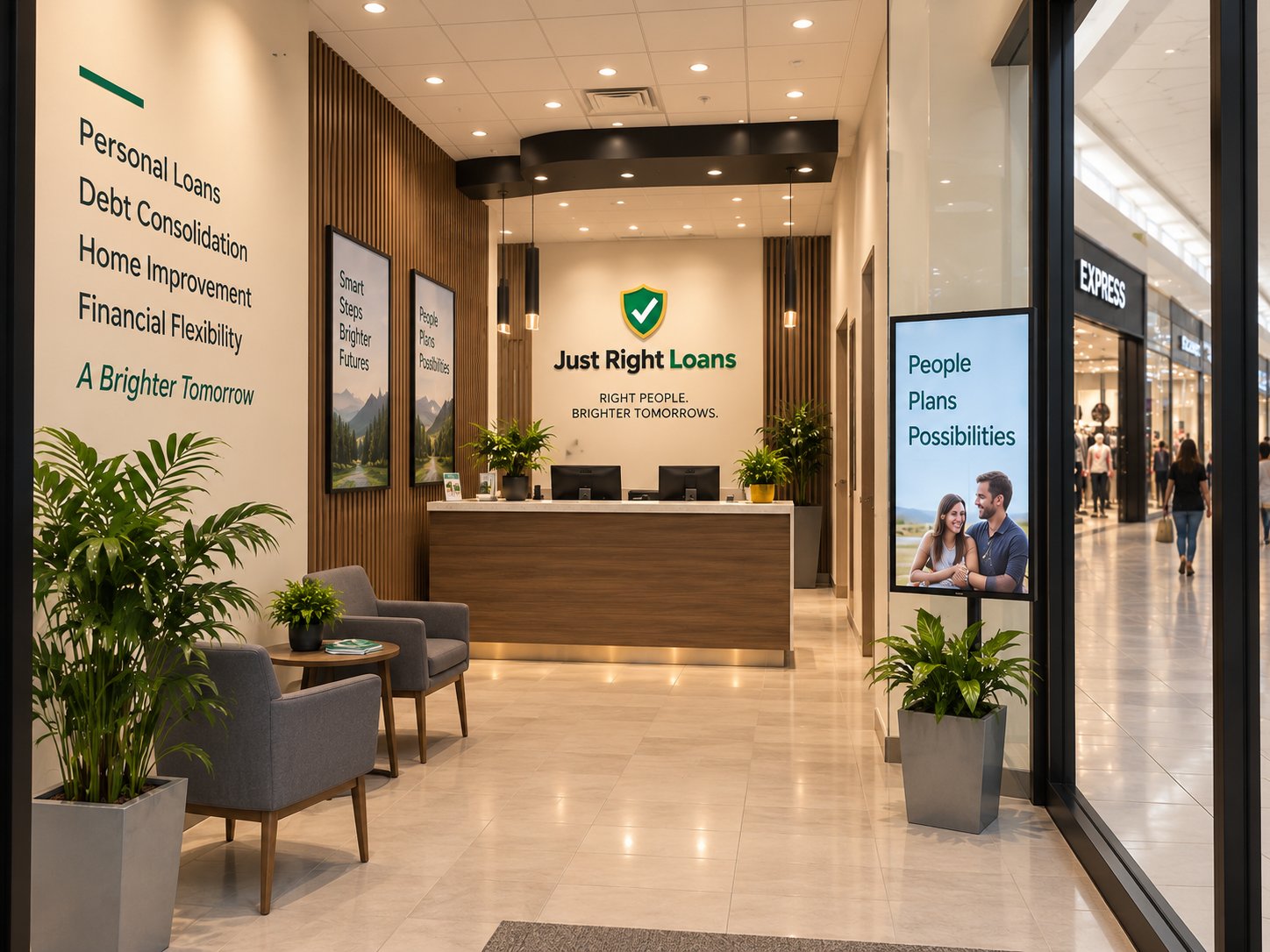 Interior of the Just Right Loans Houston office
