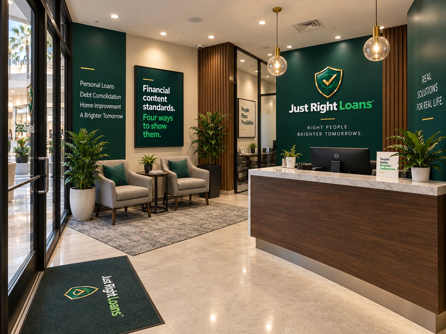 Reception area inside the Just Right Loans Los Angeles office